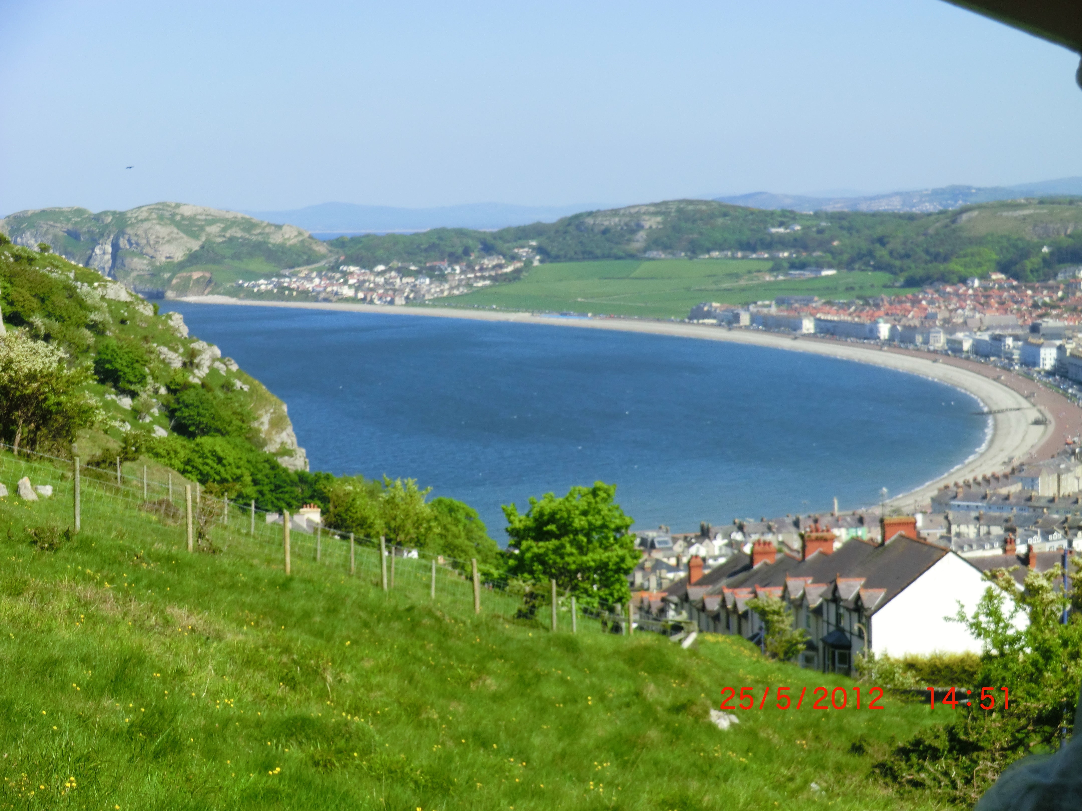 Llandudno Bay from the summit of the Great Orme headland, North Wales