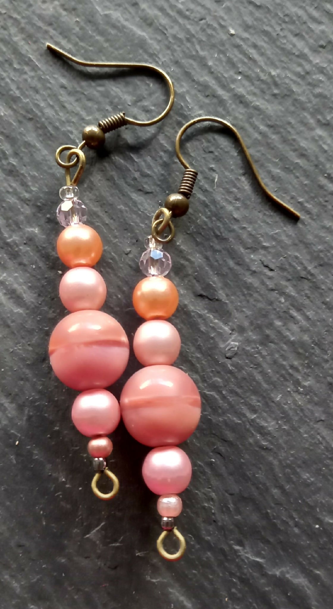 Earrings - Pink Pearl Beaded