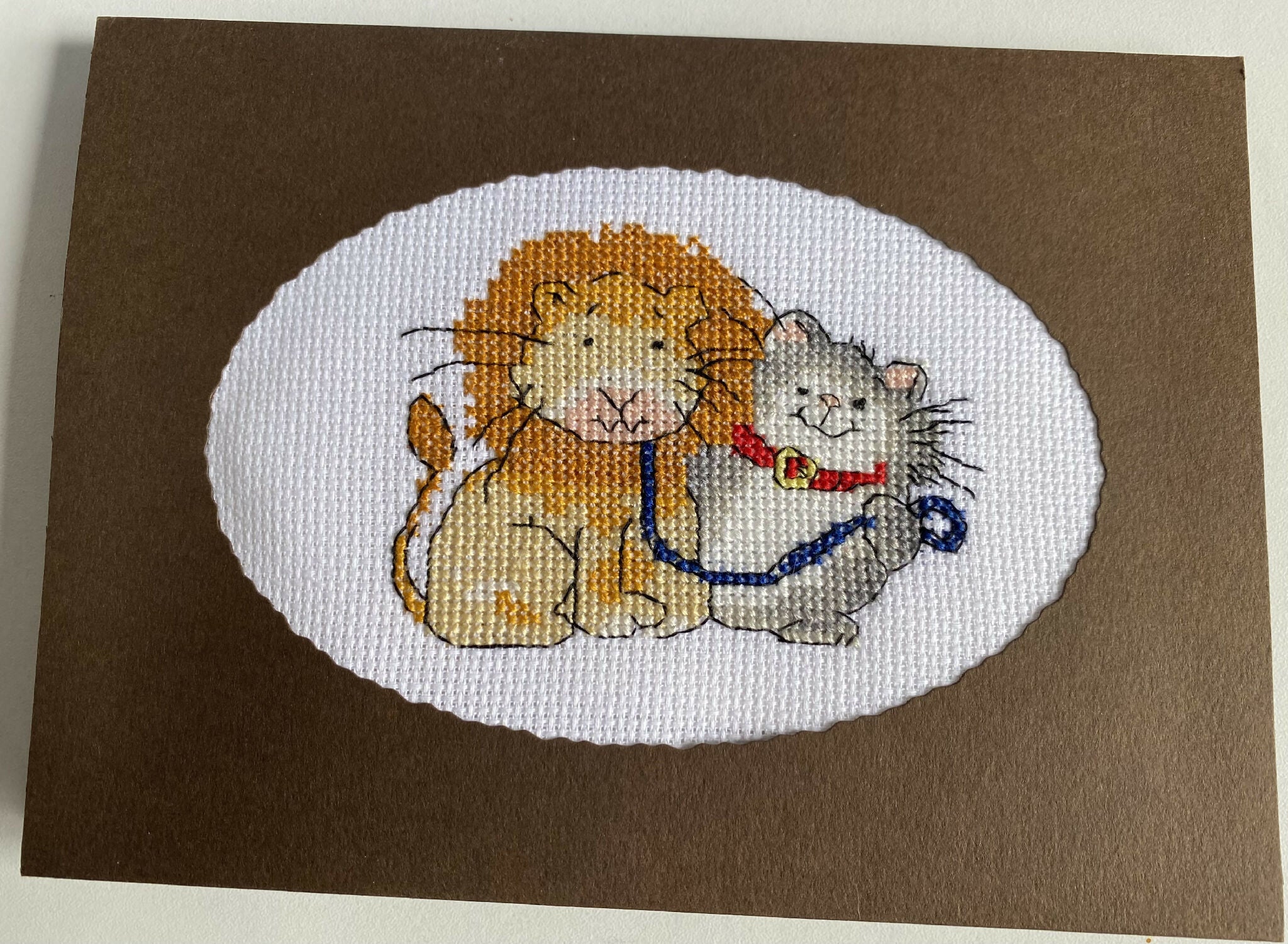 Cat and lion greeting card