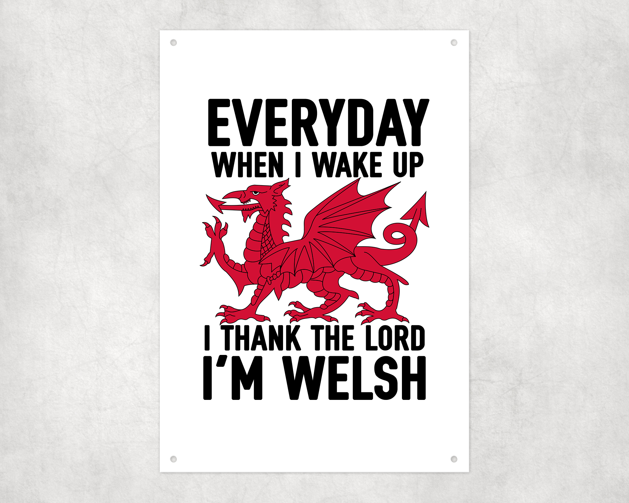 Thank The Lord I'm Welsh Metal Sign