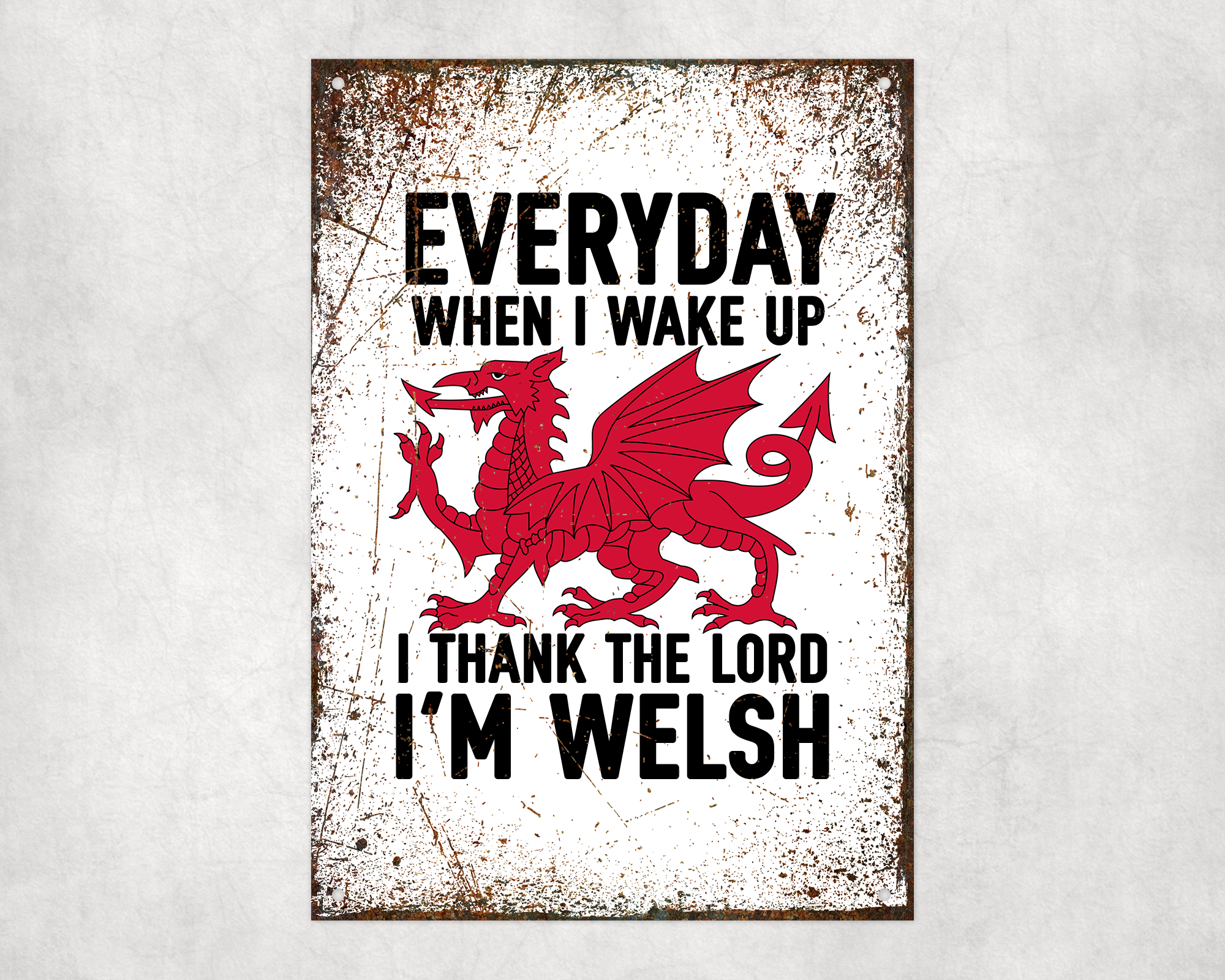 Thank The Lord I'm Welsh Metal Sign