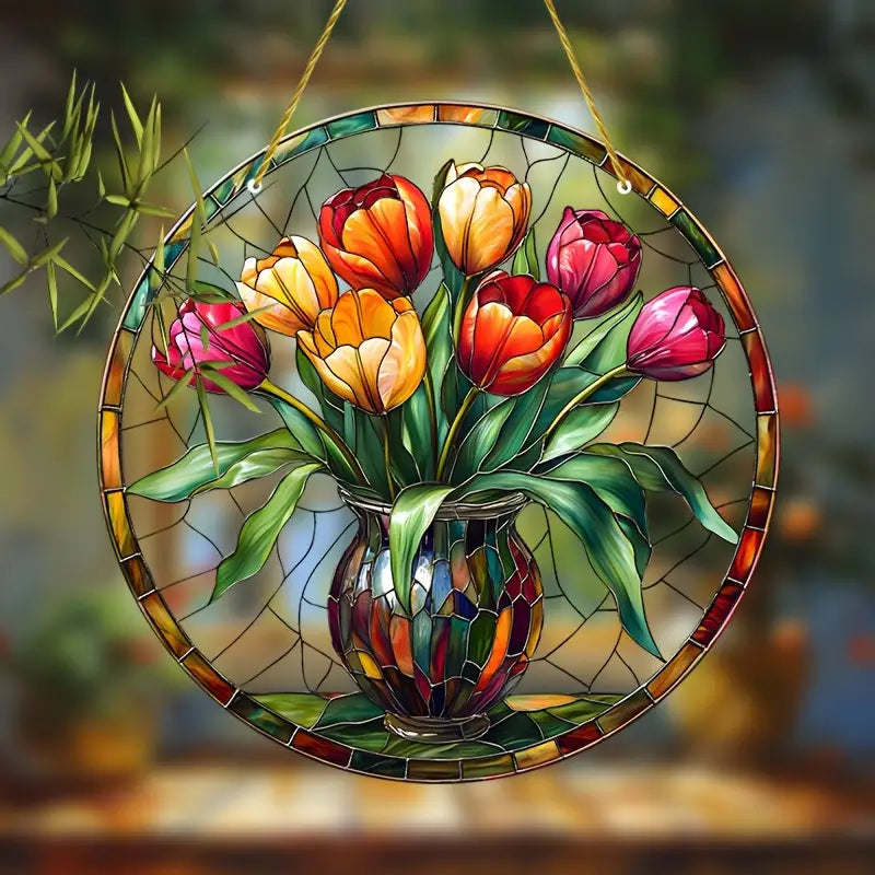 Tulip Suncatcher Acrylic Hanging Ornament