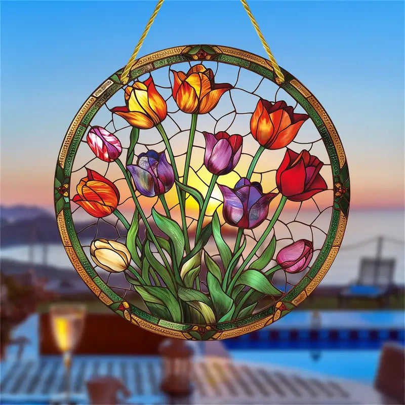 Summer Tulip Suncatcher Acrylic Hanging Ornament