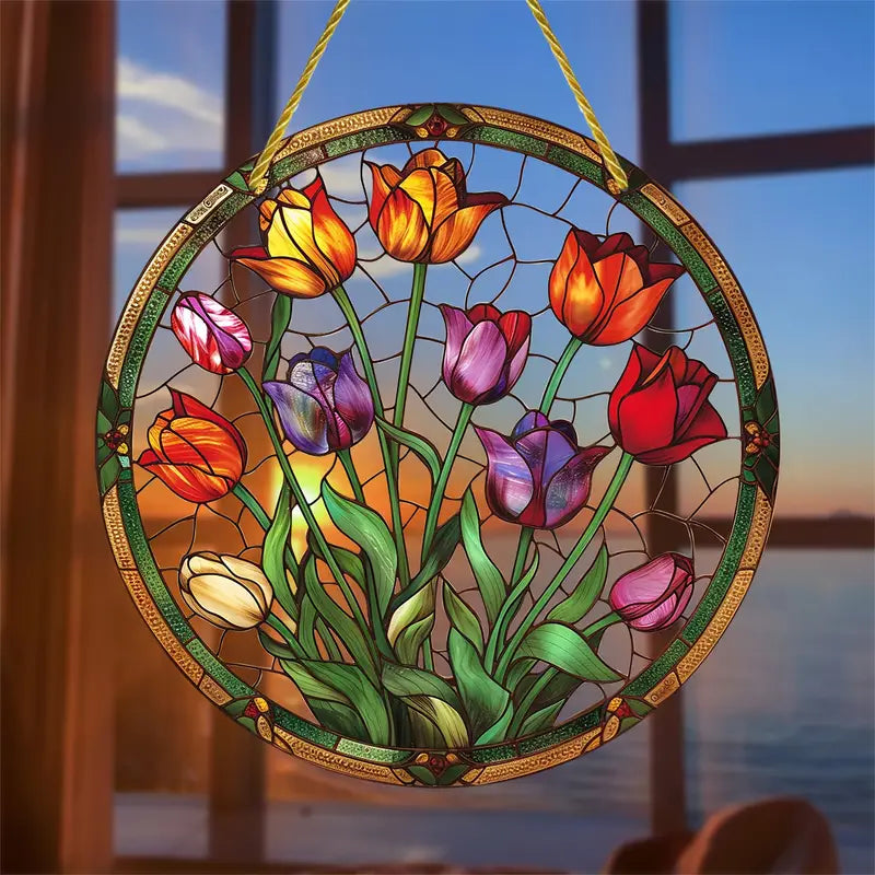 Summer Tulip Suncatcher Acrylic Hanging Ornament