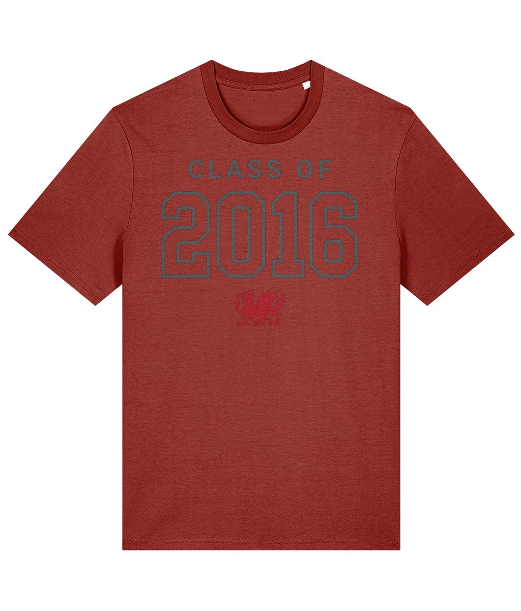 Made in Cymru Class of 2016 Welsh T-shirt in Earthy Red – organic cotton