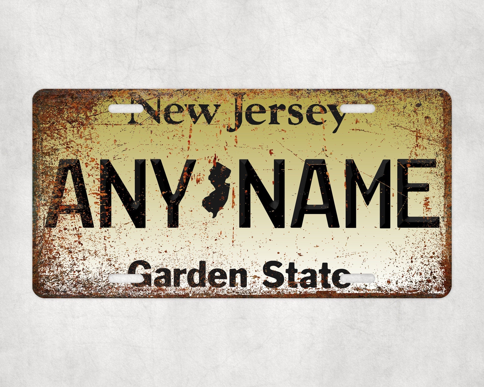 Personalized NEW JERSEY License Plate - US State Souvenir, Unique Car Tag, License Plate, Novelty Plate, State Tags, Rustic License Plate
