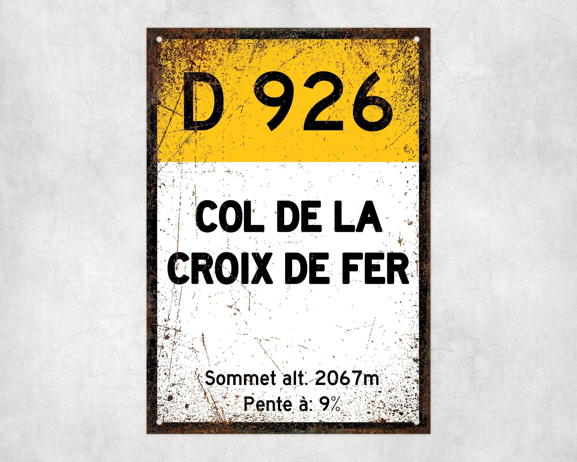 Col De La Croix De Fer D926 - Vintage Style Tour de France Cycling Sign - Gift for Cyclist, cycling sign, metal sign, biking sign,