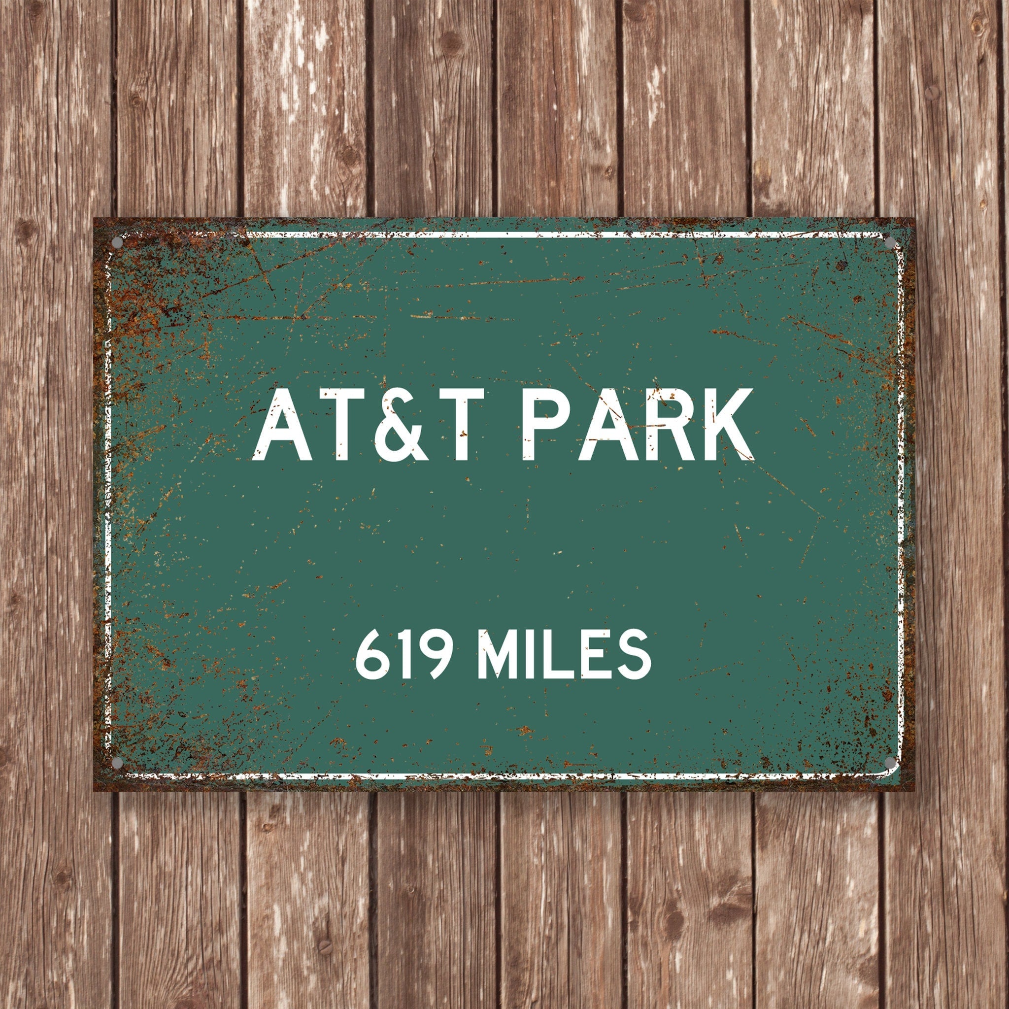 PERSONALIZED AT&T PARK Distance Sign, At and T Park, At and T Miles, San Francisco Sign, San Francisco gift, San Francisco Souvenir