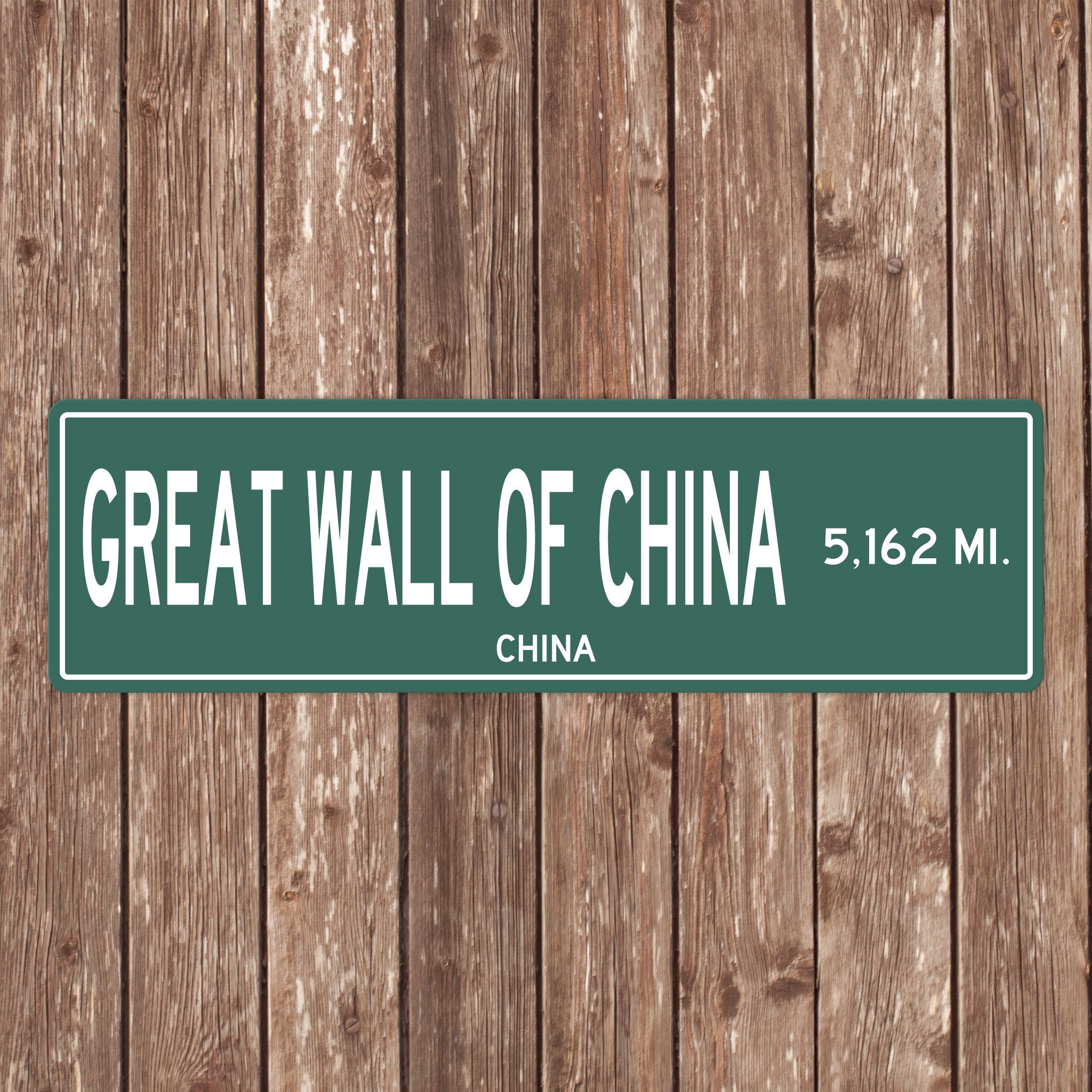 PERSONALIZED GREAT WALL of China Sign, Great Wall Of China Distance Sign, China Gift, China Gifts, Great Wall Of China Souvenir