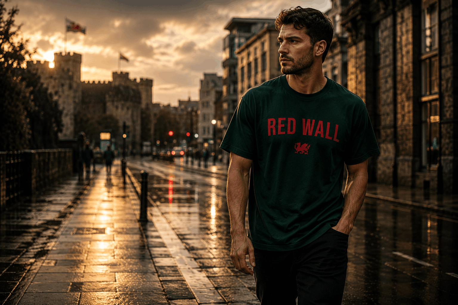 Made in Cymru Red Wall Welsh football T-shirt hero image