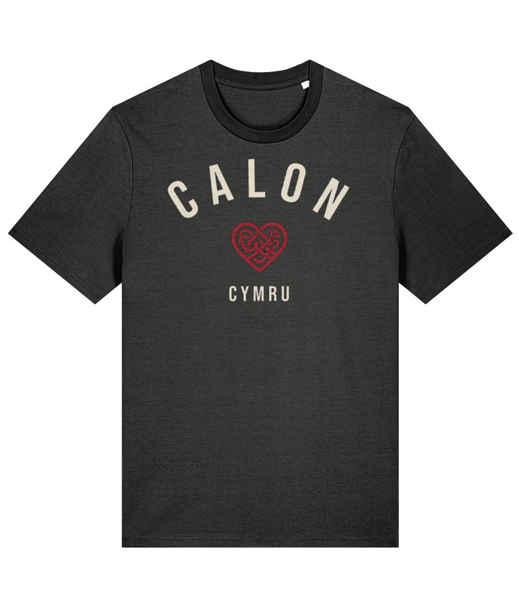 Made in Cymru Calon Cymru Welsh T-Shirt in Dark Heather Grey