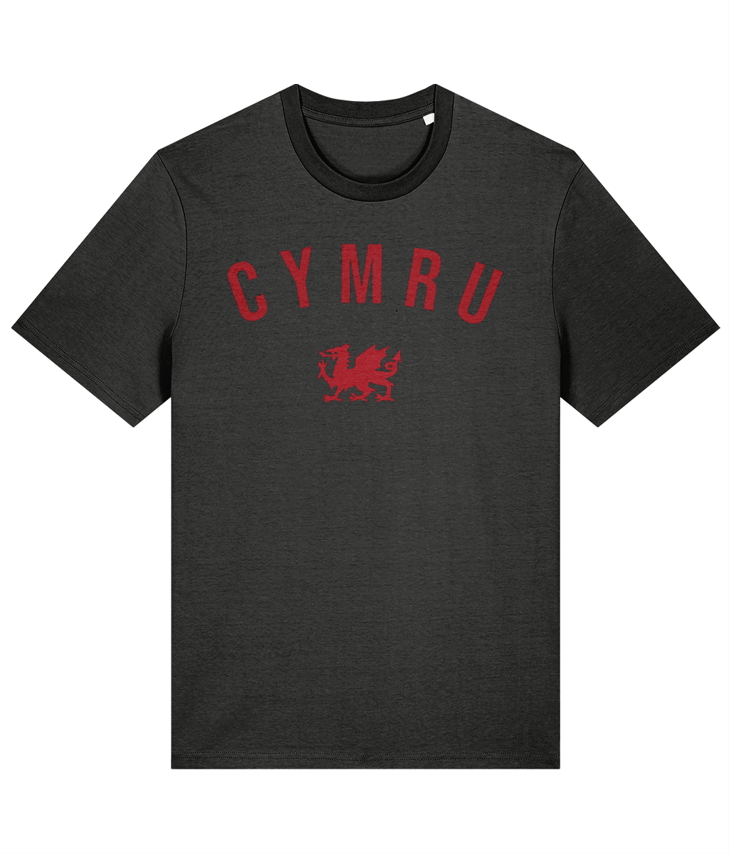 Made in Cymru Dragon Welsh T-Shirt in Dark Heather Grey