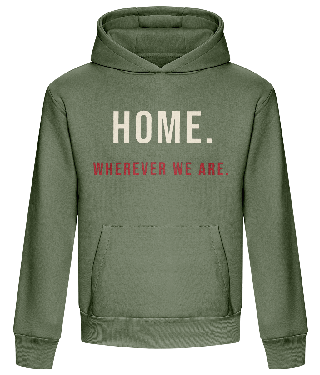 Made in Cymru Welsh organic cotton hoodie – front print mockup