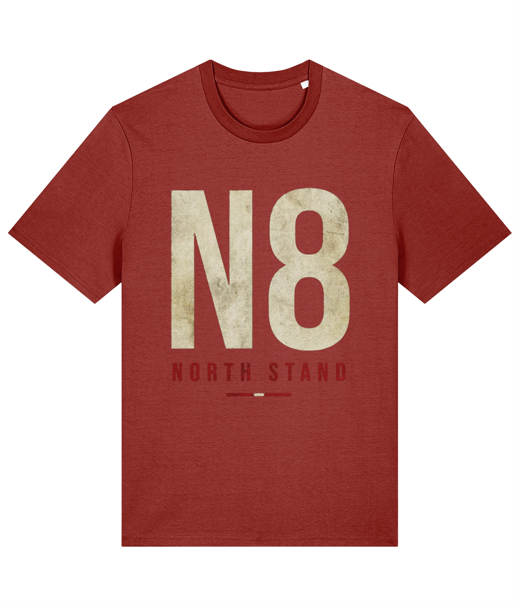 Made in Cymru North Stand N8 Welsh T-Shirt in Earthy Red – organic cotton