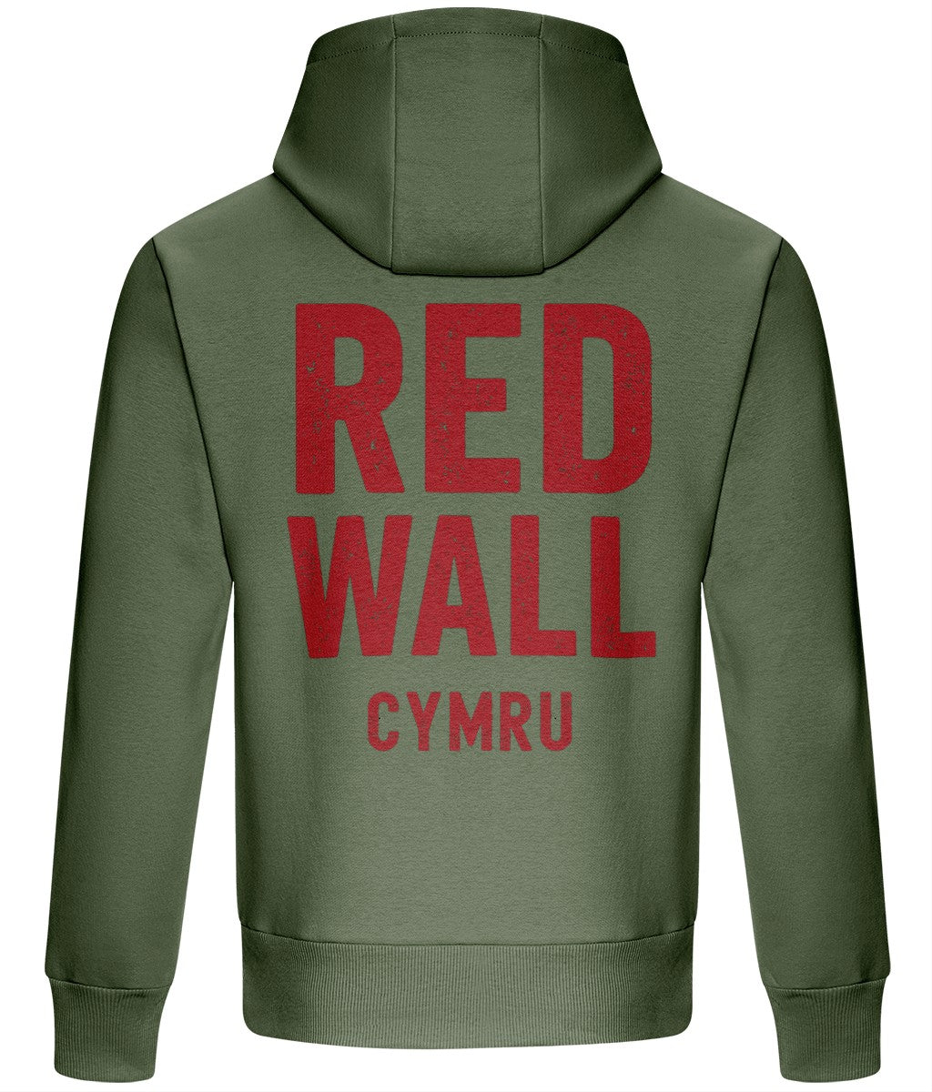 Made in Cymru Red Wall Cymru Welsh hoodie in Earthy Green – organic cotton
