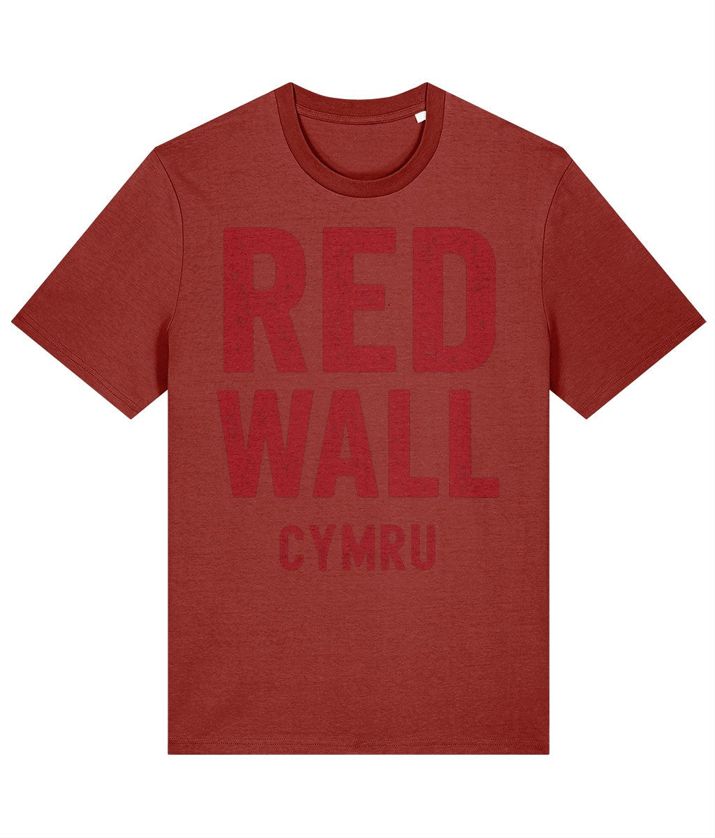 Made in Cymru Red Wall Cymru Welsh T-Shirt in Earthy Red