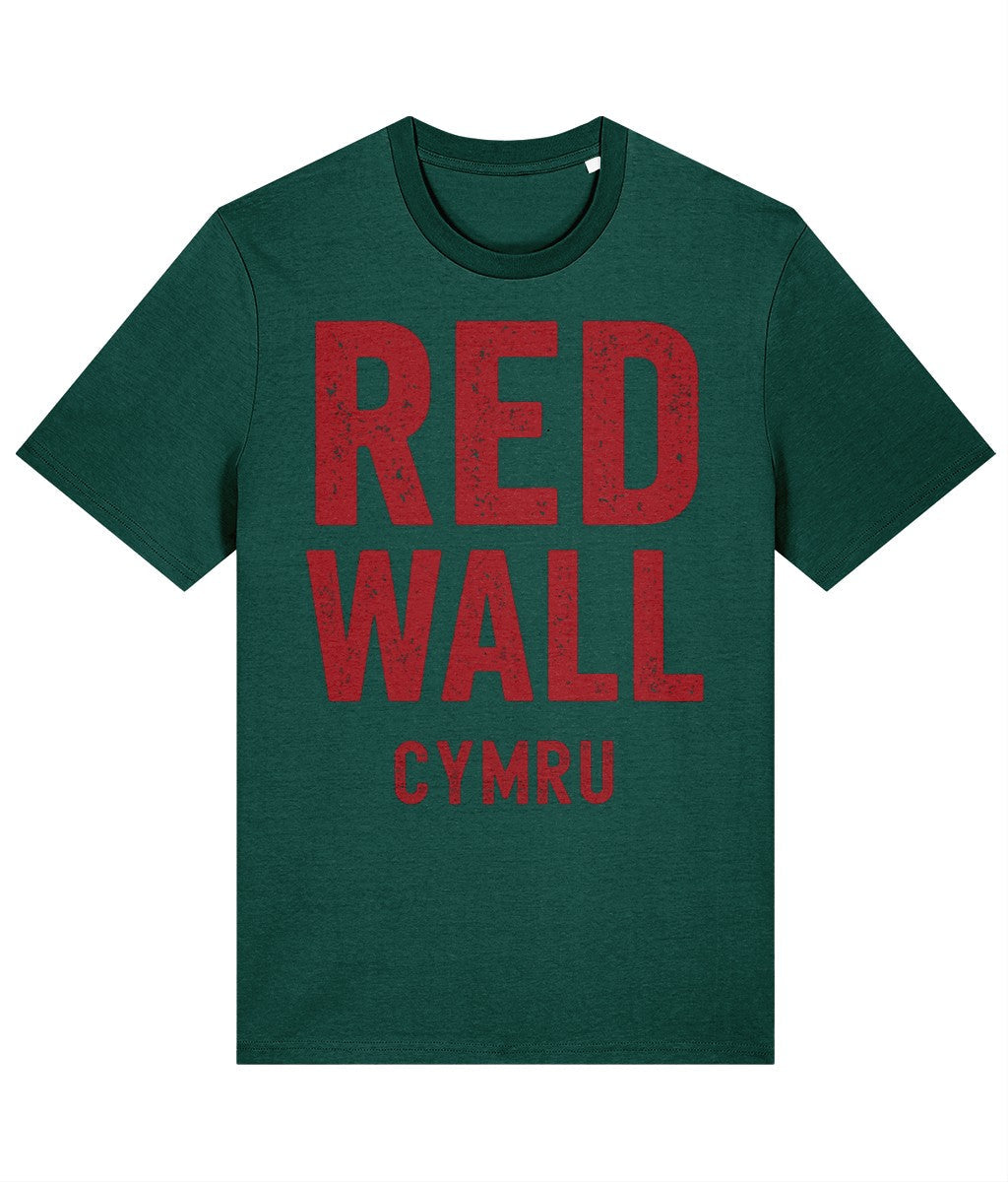 Made in Cymru Red Wall Cymru Welsh T-Shirt in Glazed Green