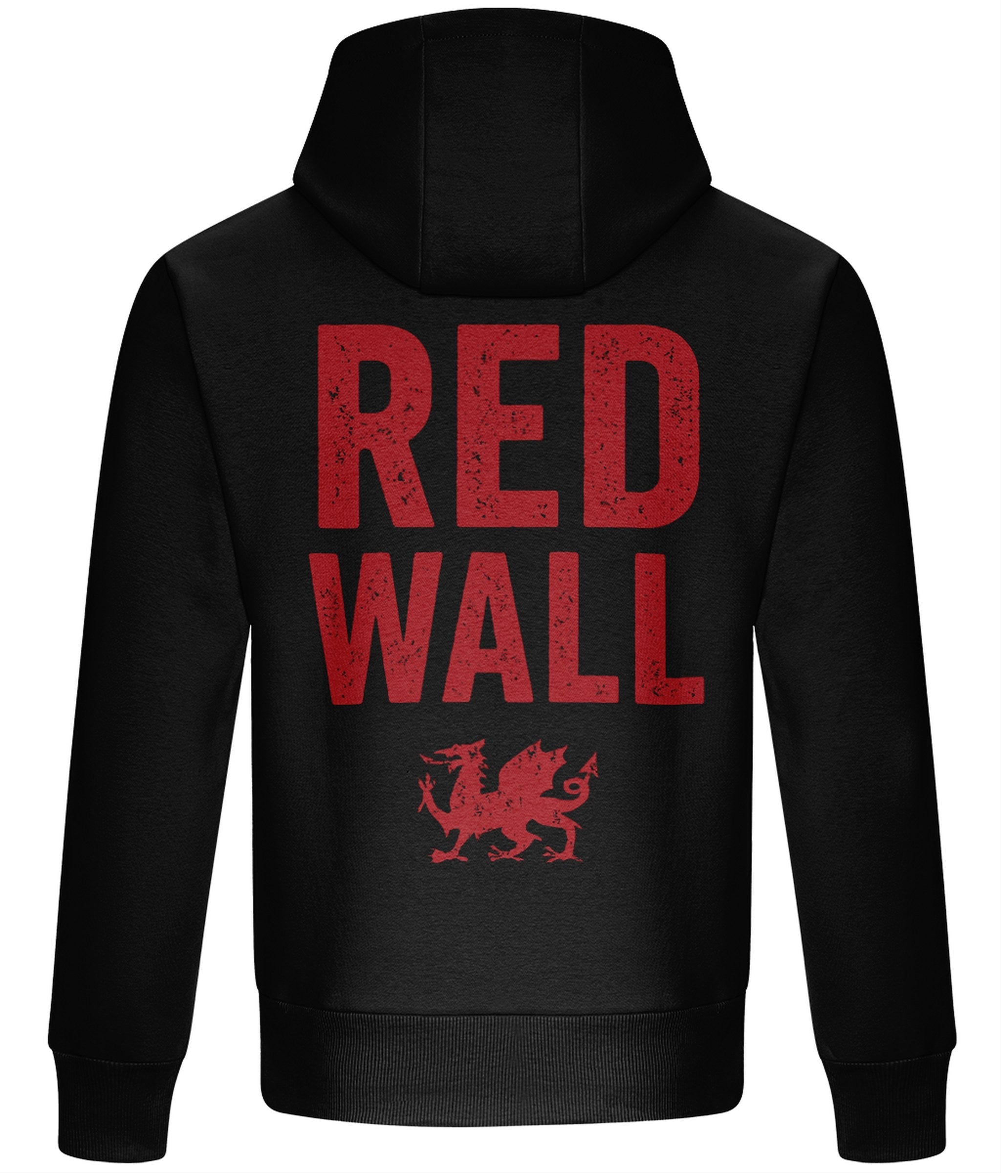 Red Wall Dragon Hoodie - Deep Black