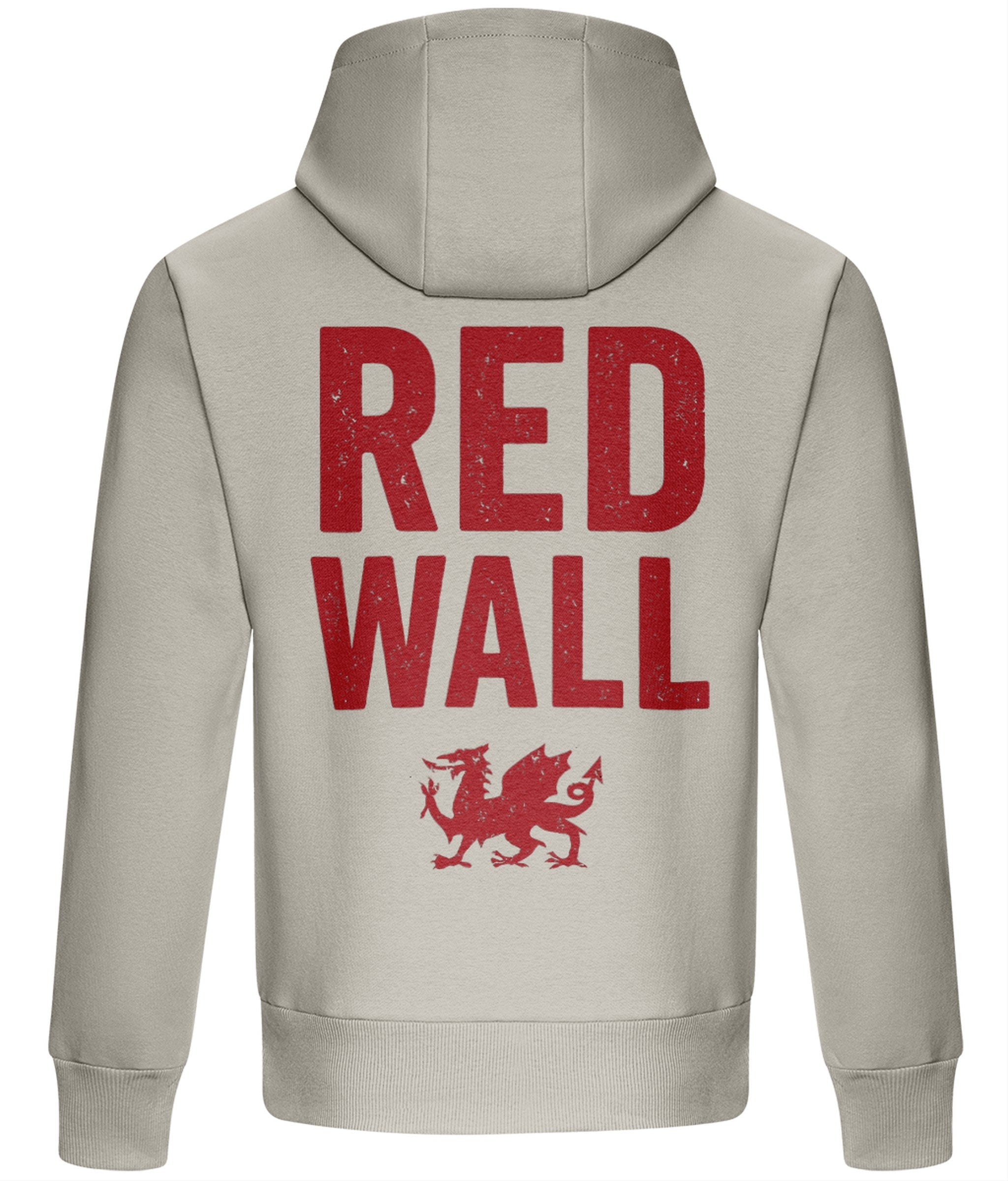 Red Wall Dragon Hoodie - Natural Stone
