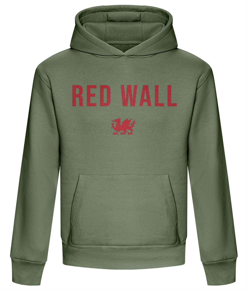 Made in Cymru Red Wall Welsh hoodie in Earthy Green – organic cotton