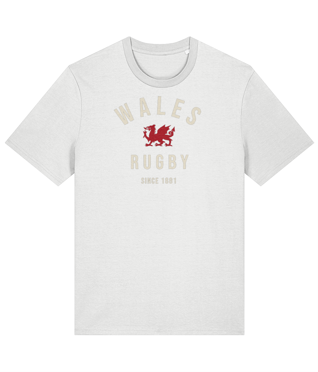 Wales Rugby T-Shirt in White — Made in Cymru