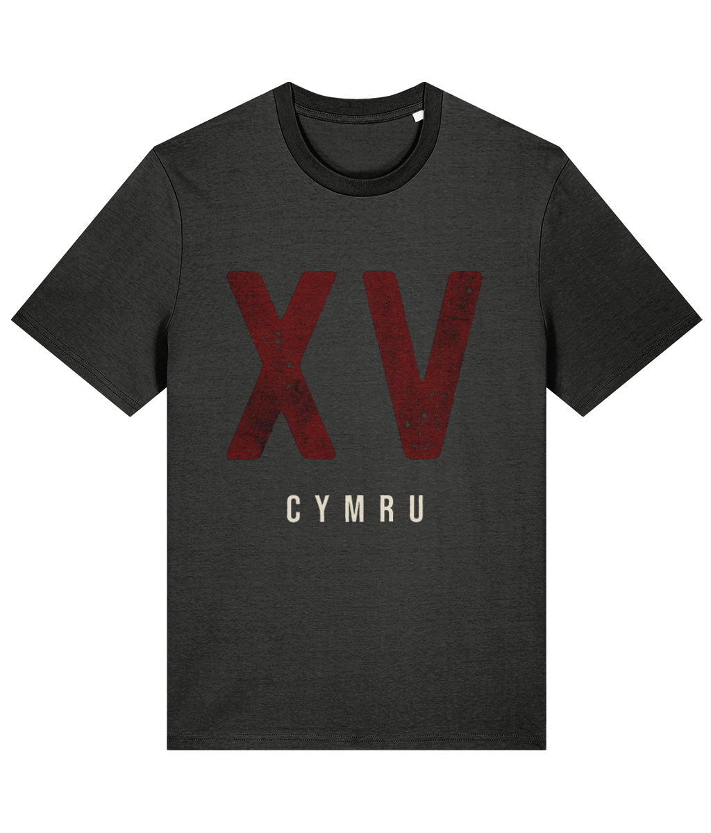 XV Welsh Rugby T-Shirt in Dark Heather Grey — Made in Cymru