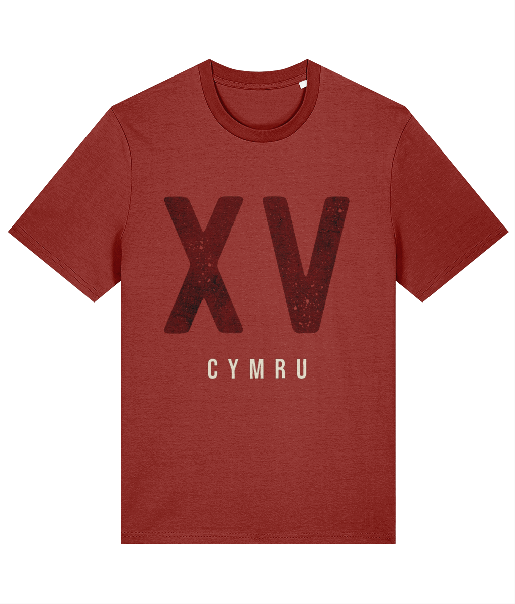 XV Welsh Rugby T-Shirt in Earthy Red — Made in Cymru