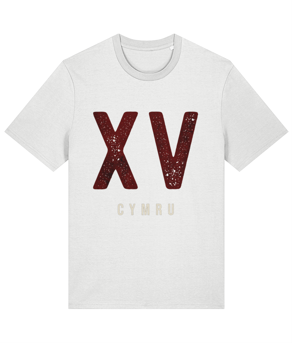 XV Welsh Rugby T-Shirt in White — Made in Cymru