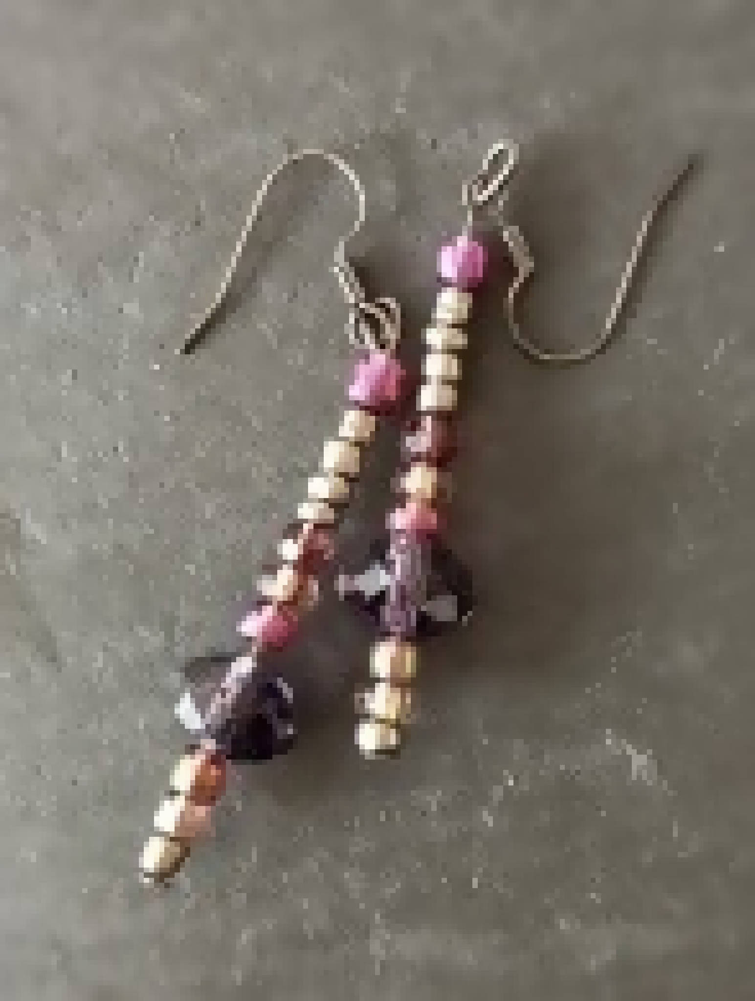 Earrings - Silver and Purple