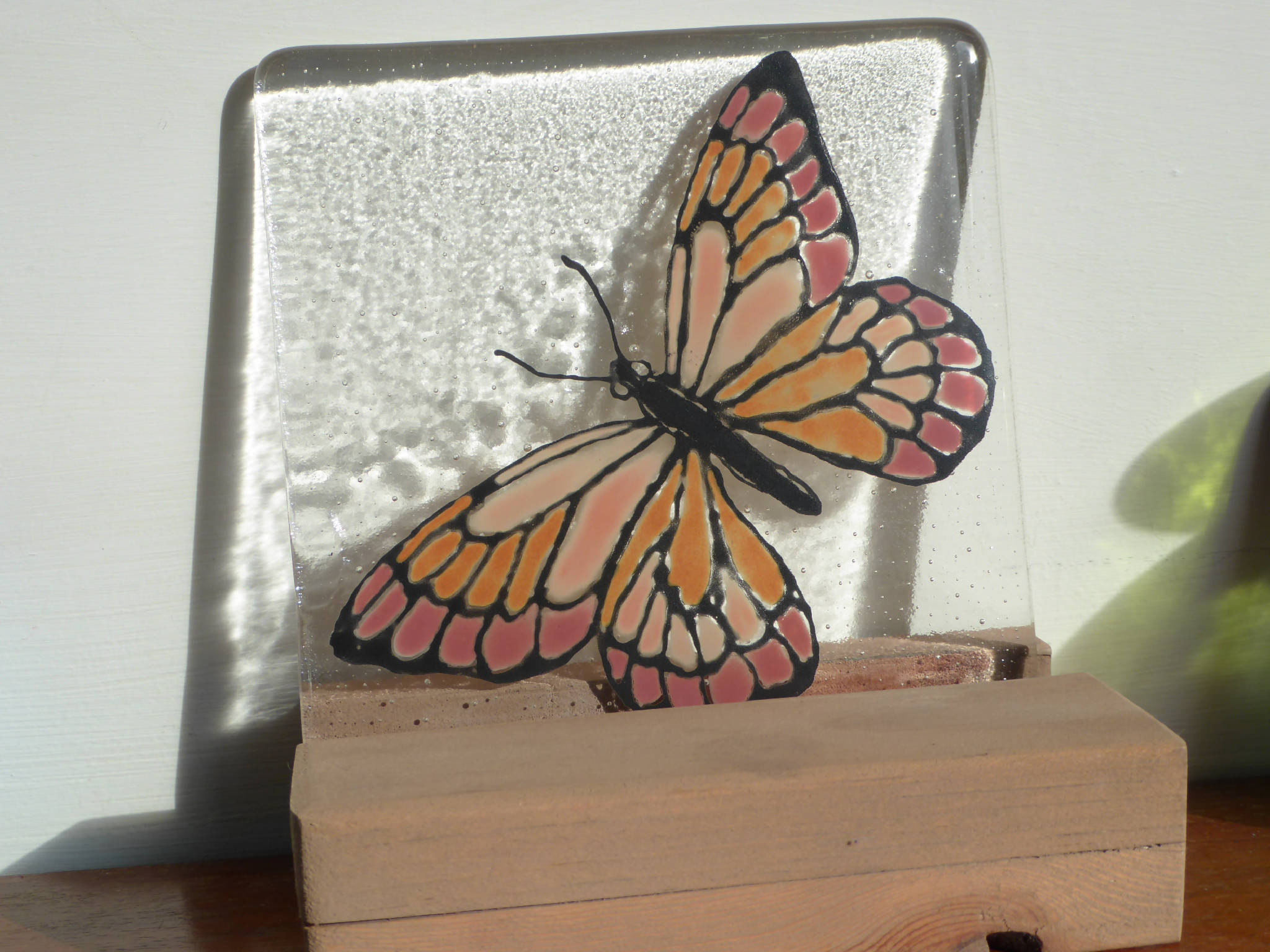 Fused Glass Plate / Trivet - Butterfly Design