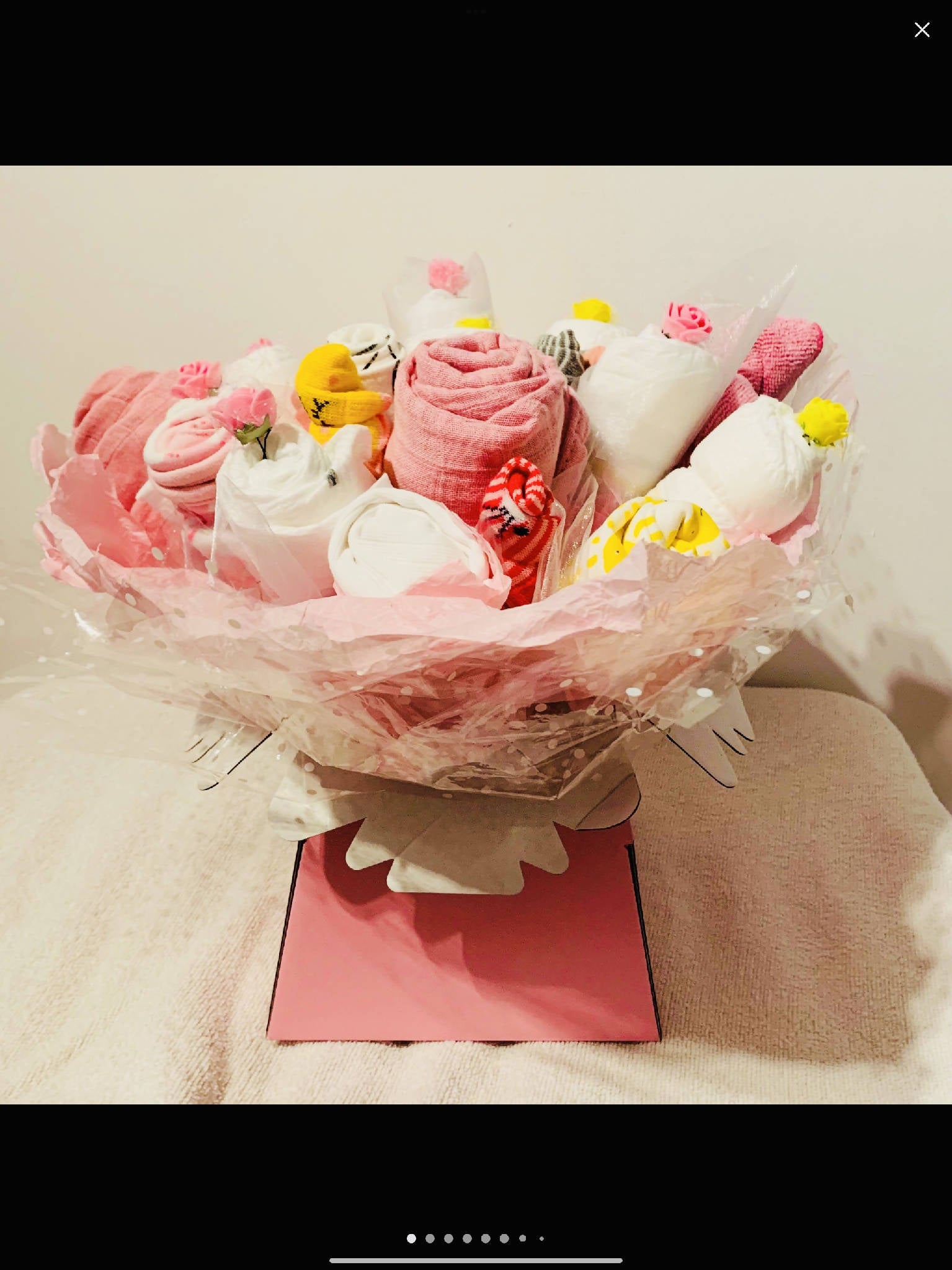 Pink nappy bouquet