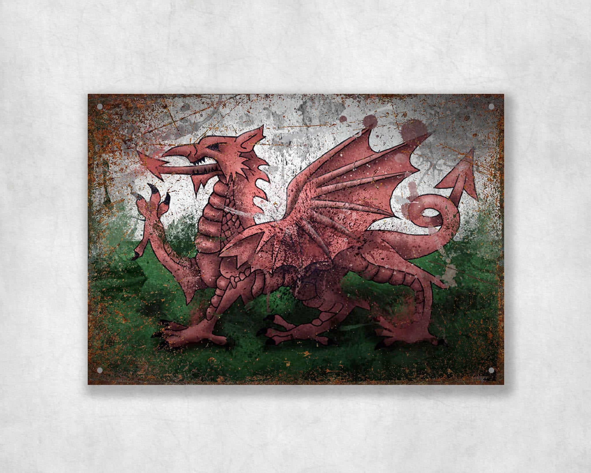 Wales flag aluminium printed metal street sign - gift, keepsake, football gift, rugby gift