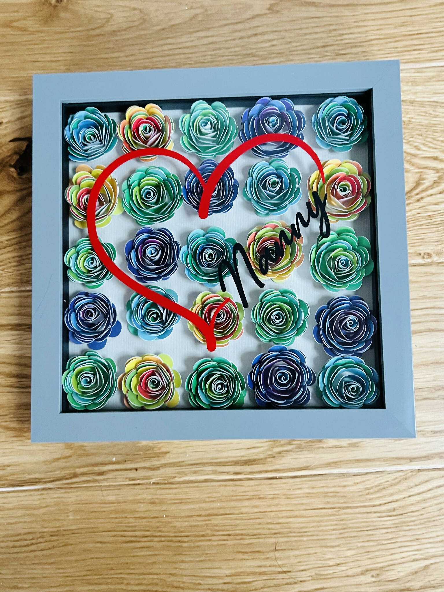 Rainbow flower box frame Nan