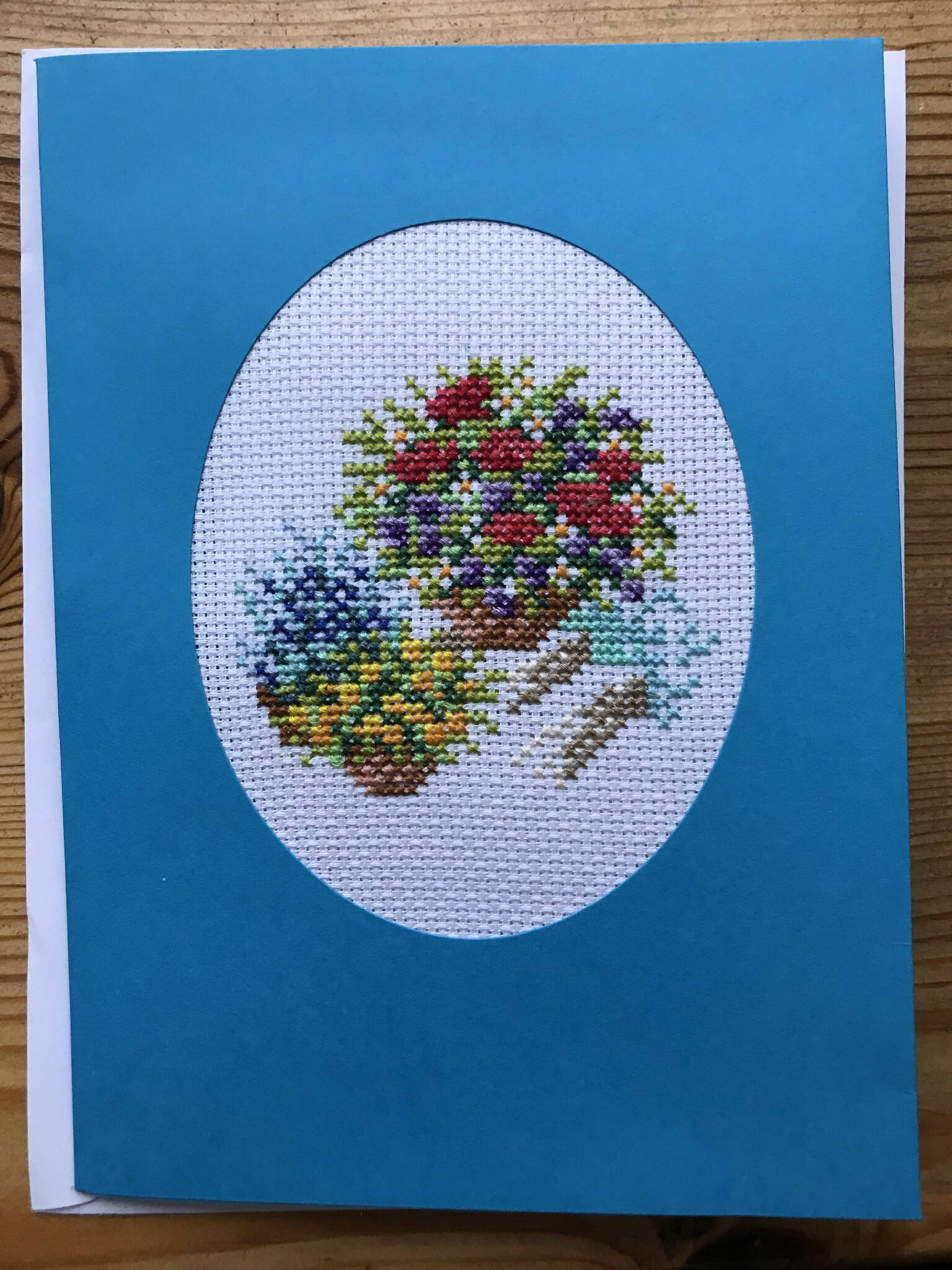 Cross Stitch Card - Flower Garden