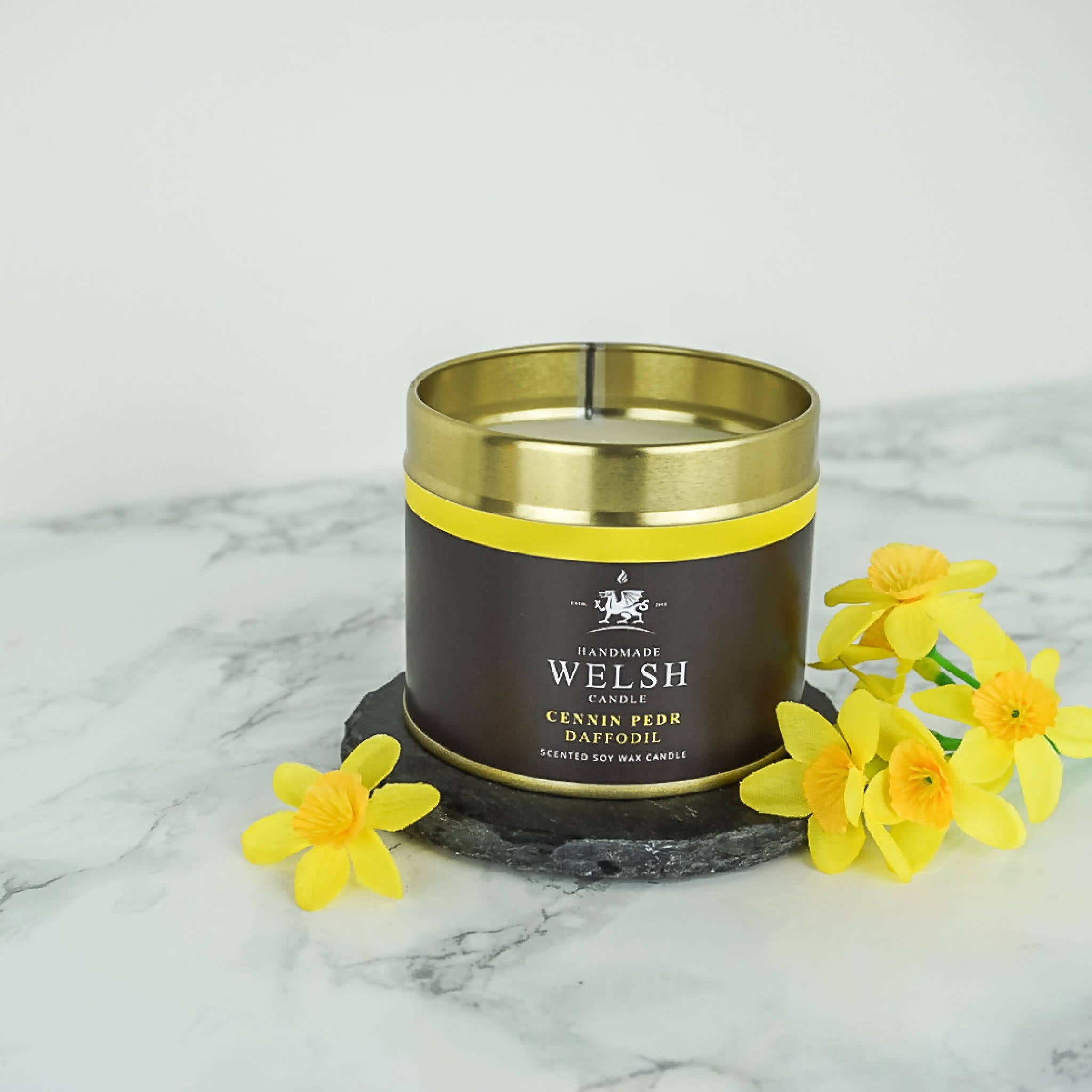 Daffodil Tin Candle | Handmade Welsh Candle