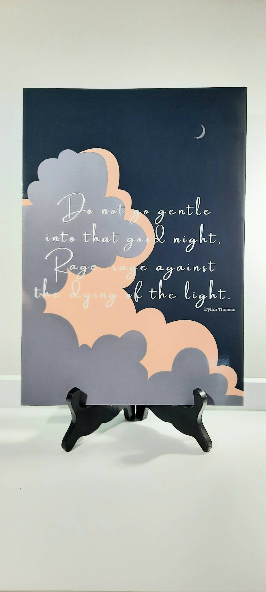 Dylan Thomas 'Do not go gentle into that good night' Welsh print, Dylan Thomas print, Welsh Wall art, Welsh poster, Welsh poetry, Digital Art