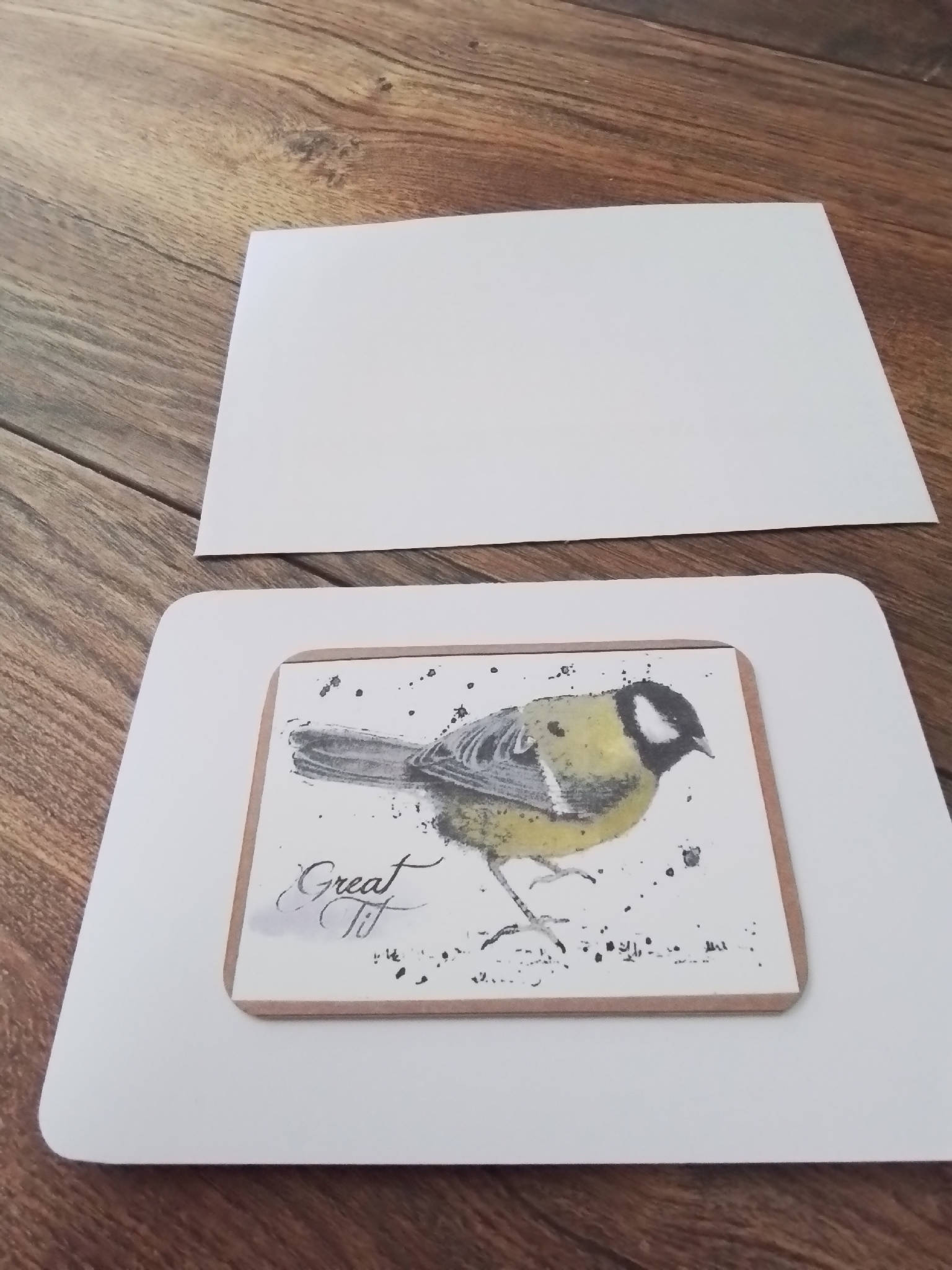 Notelet bird theme, Great tit