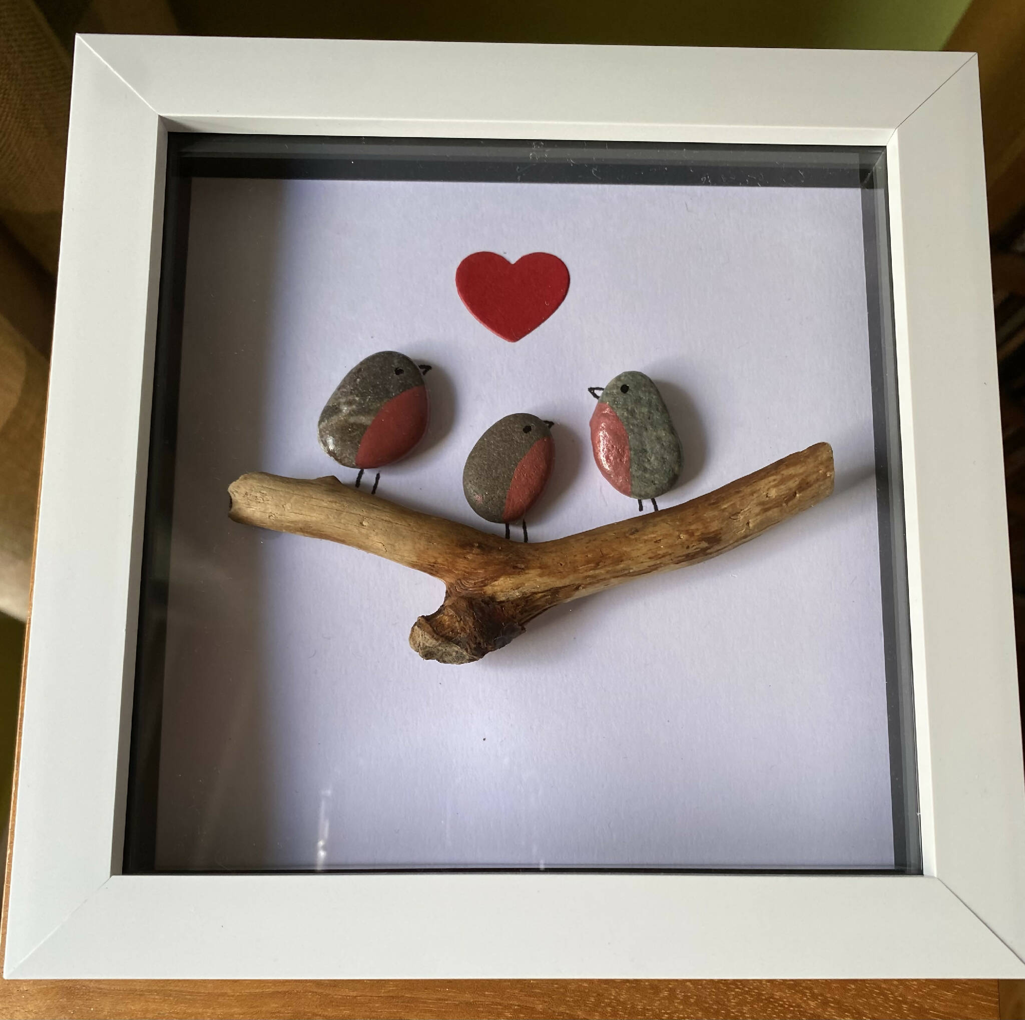 Three Little Robins pebble art