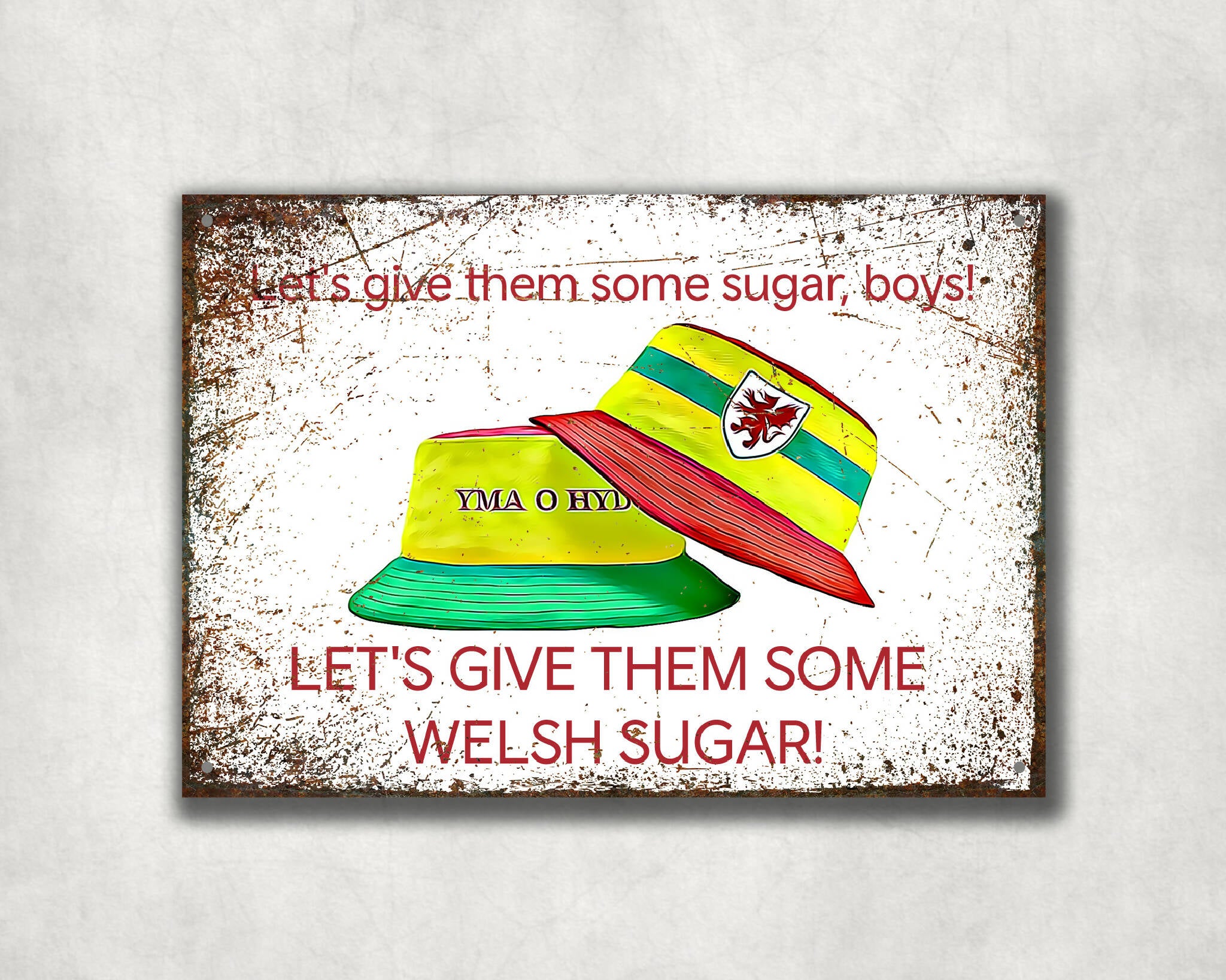 Let's Give Them Some Welsh Sugar - Wales | Aluminium Printed Metal Street Sign