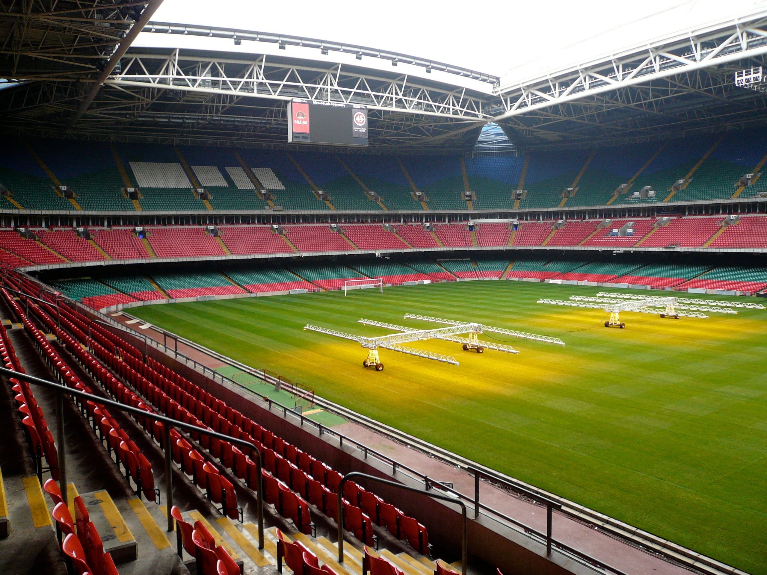 Inside the Millennium Stadium in Cardiff, Wales, home of the Welsh national football team
