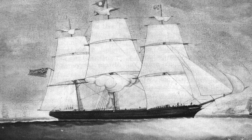 The Mimosa, the ship that carried 153 Welsh settlers to Patagonia in 1865
