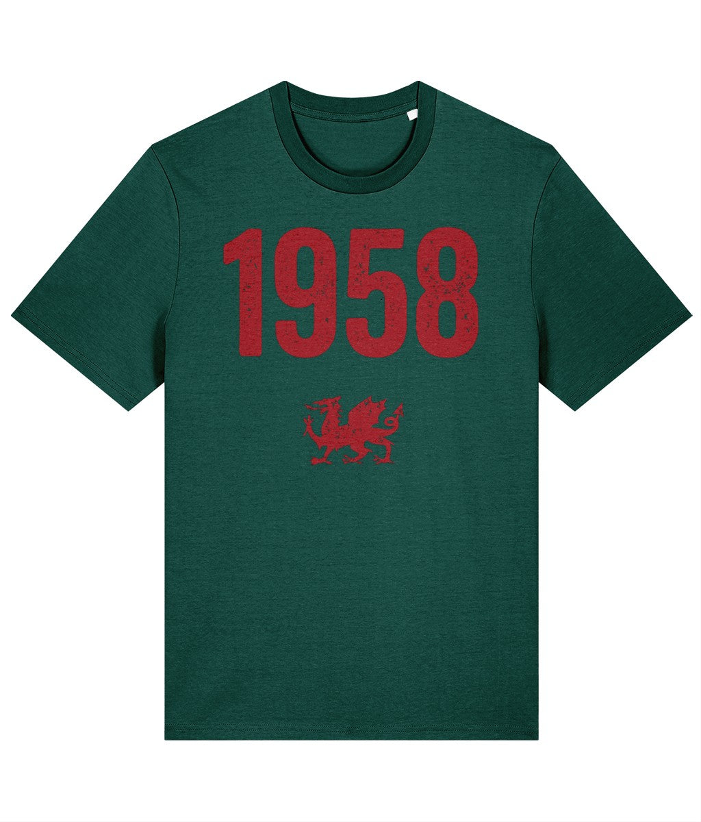 Made in Cymru 1958 Welsh T-shirt in Glazed Green – organic cotton