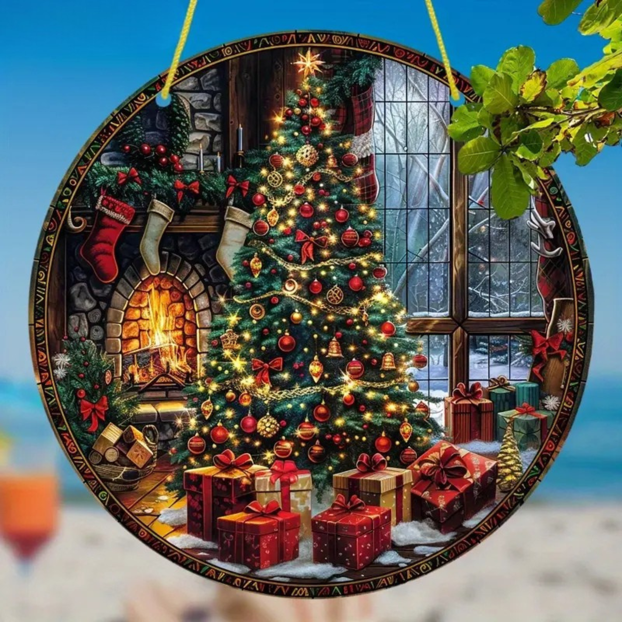 Fireside Magic – Cosy Christmas Suncatcher