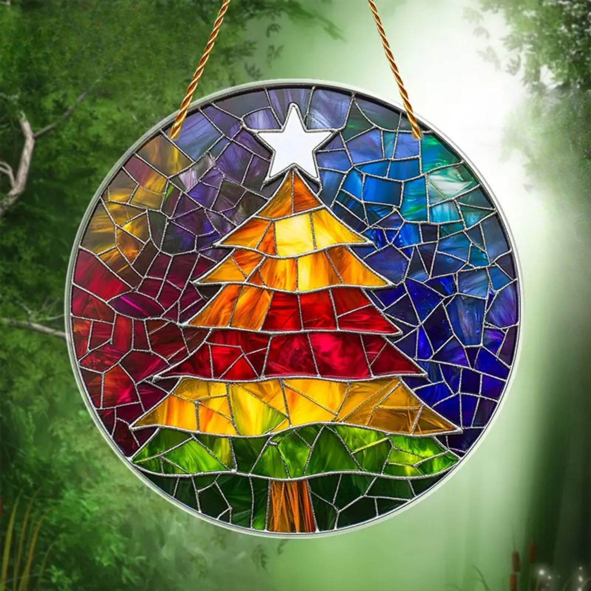 Rainbow Tree – Stained Glass Acrylic Suncatcher