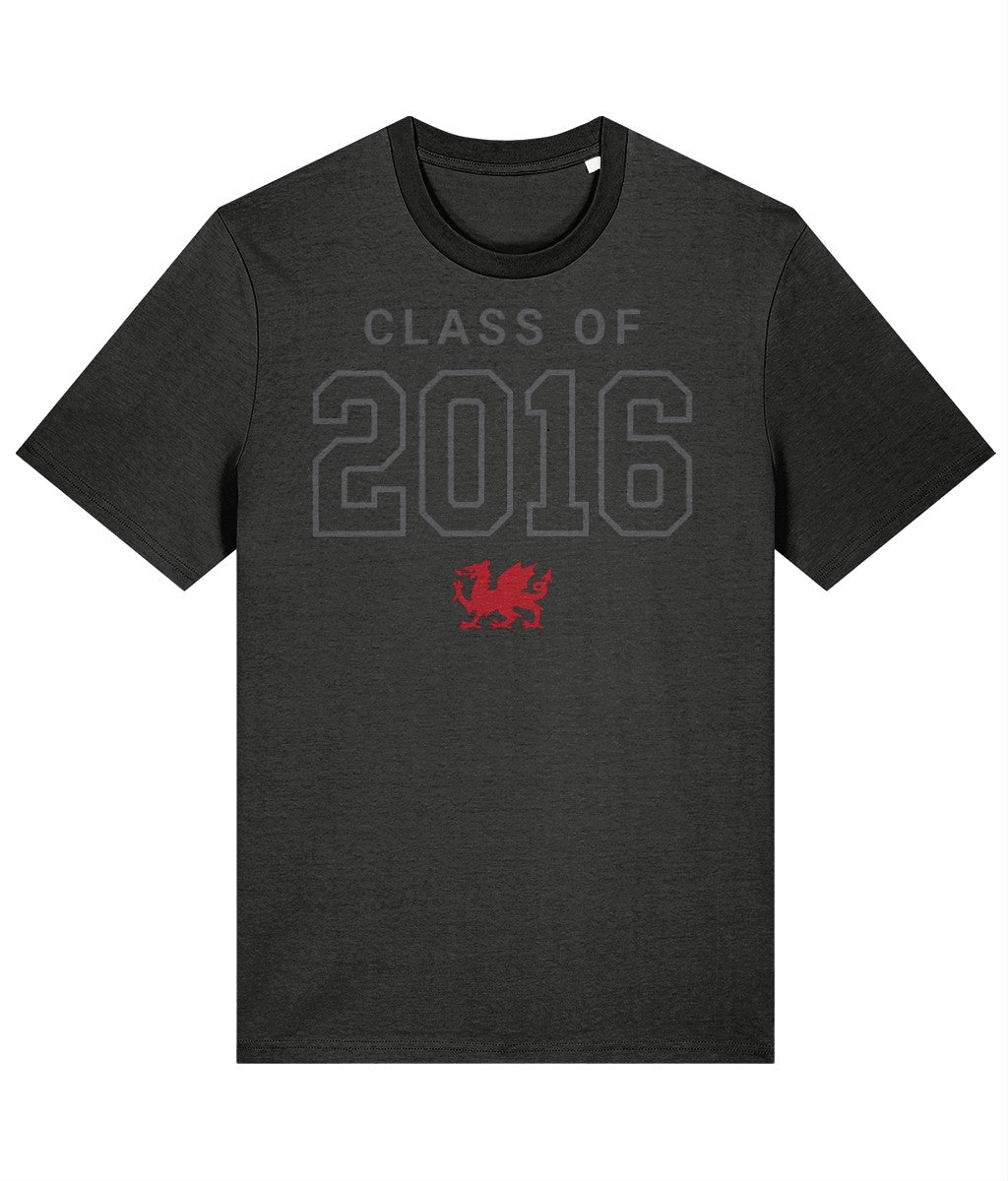 Made in Cymru Class of 2016 Welsh T-shirt in Dark Heather Grey – organic cotton