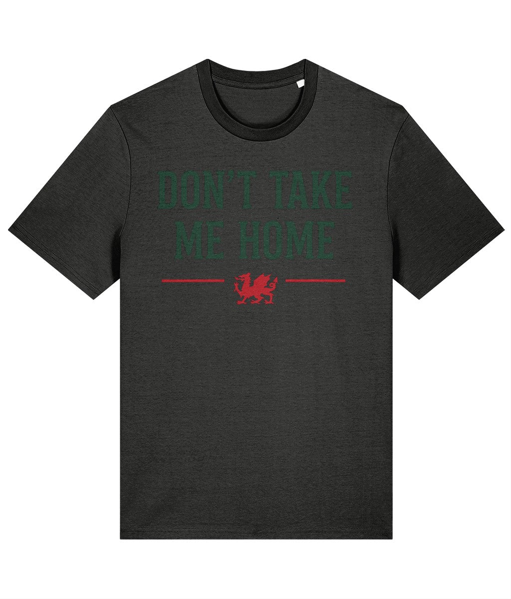 Made in Cymru Don't Take Me Home Welsh T-shirt in Dark Heather Grey – organic cotton