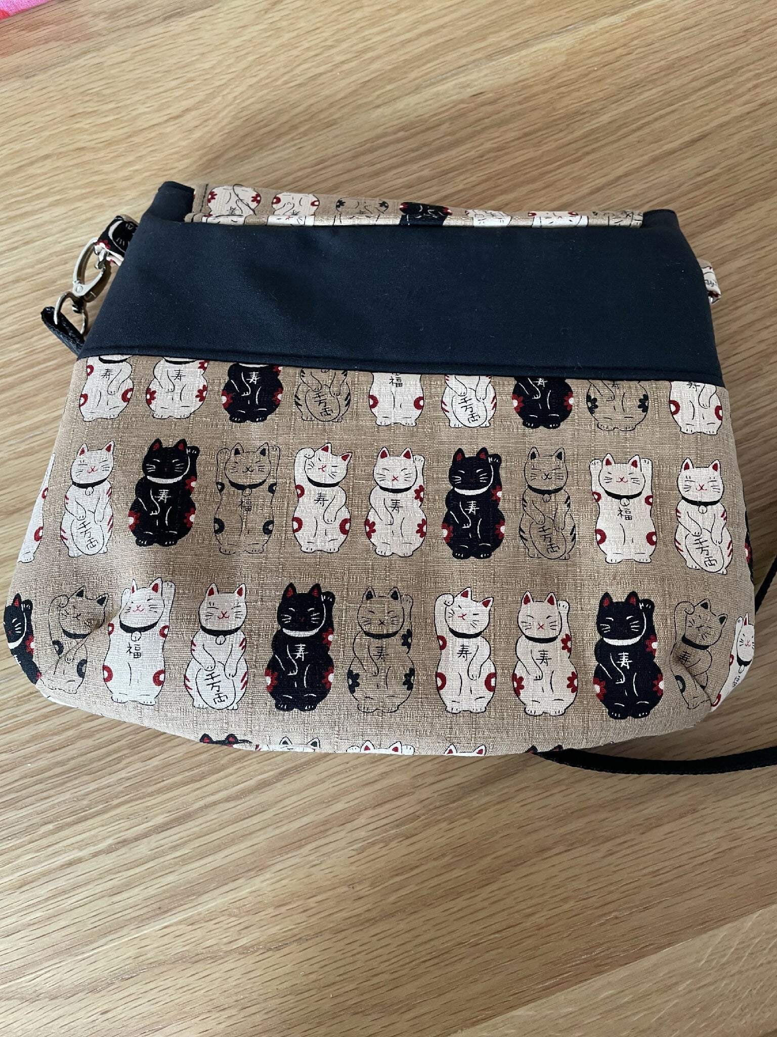Crossbody Bag with Lucky Cats