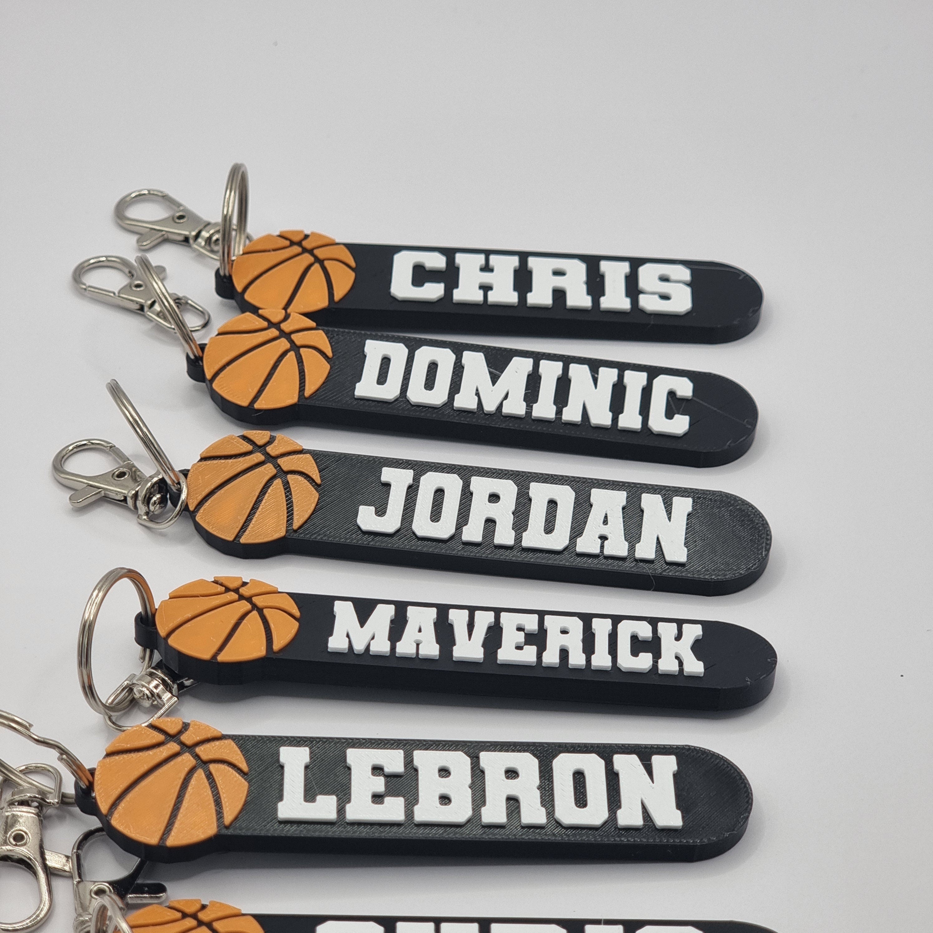 Personalized Basketball Keychain - Keyring - Bag Tag - Name Tag - Backpack Tags, Kid's Name Tags, Sport Keyrings, Charms