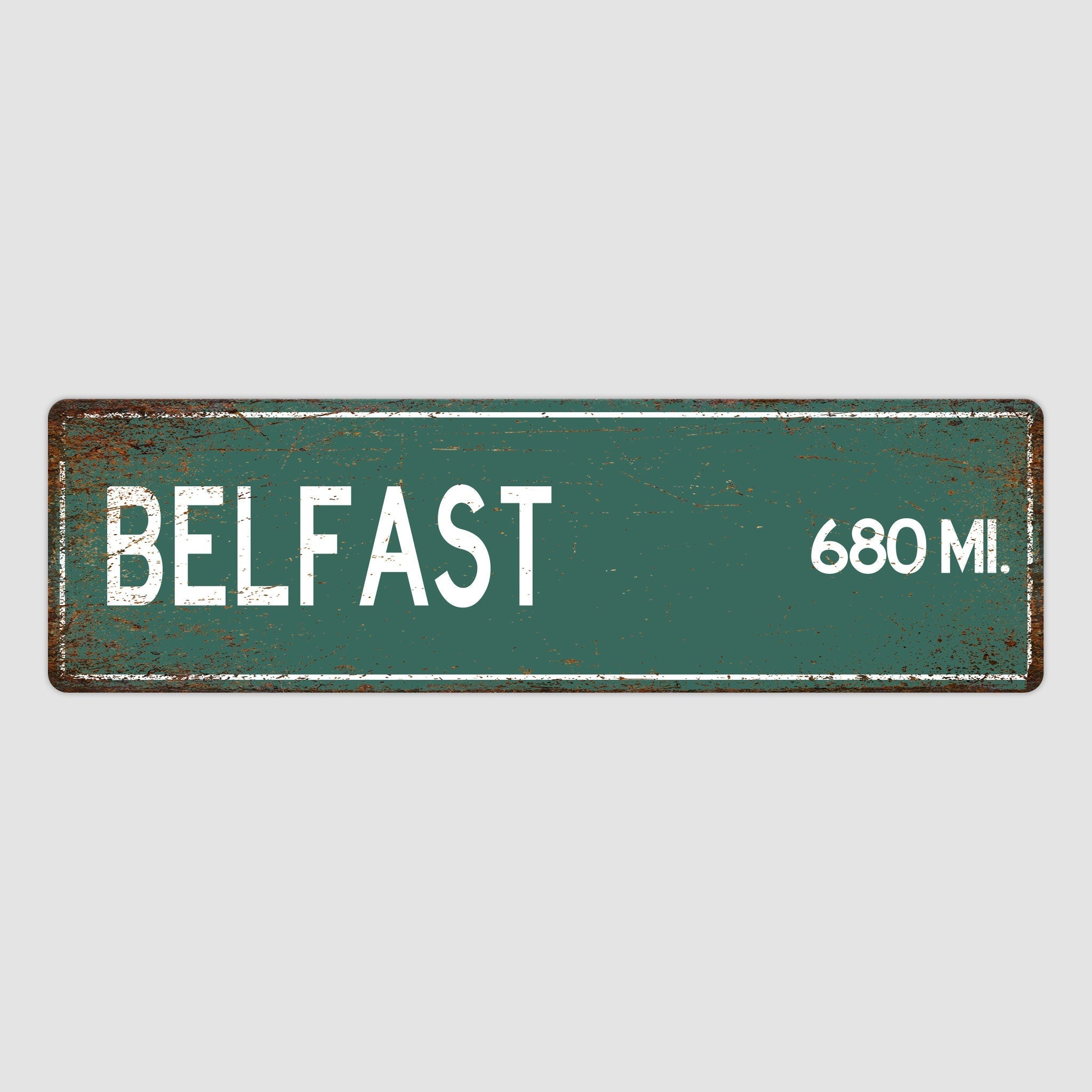 PERSONALIZED BELFAST Sign, Belfast City Distance Sign, City of Belfast Gift, Belfast Gifts, Belfast Souvenir, Belfast Sign