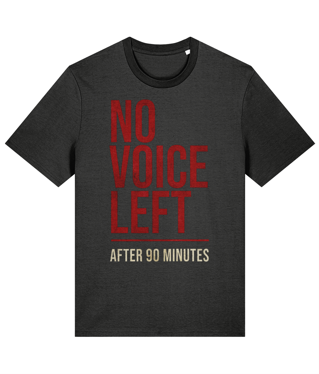 Made in Cymru No Voice Left Welsh T-Shirt in Dark Heather Grey – organic cotton
